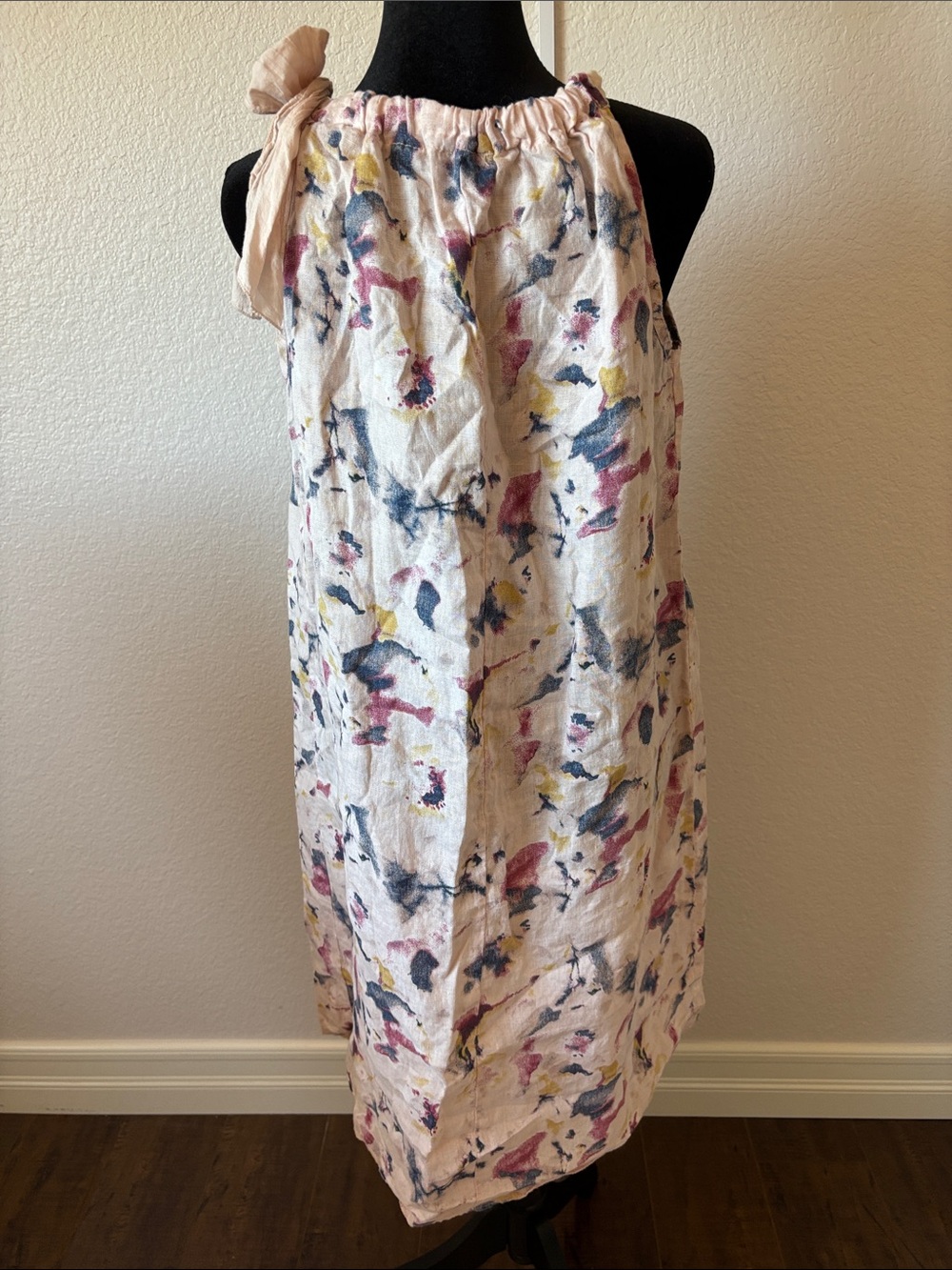 Made In Italy Bellambra 100% Linen Neck Toe Shift Floral Dress - Picture 6 of 10